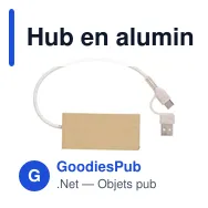 Hub en aluminium et carton recyclé personnalisable avec logo - Miniature 1