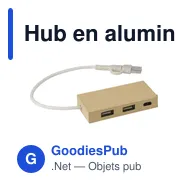 Hub en aluminium et carton recyclé personnalisable avec logo - Miniature 2