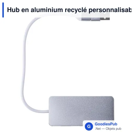 Hub en aluminium recyclé personnalisable avec logo - Layton