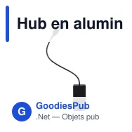 Hub en aluminium recyclé personnalisable avec logo - Layton - Miniature 3