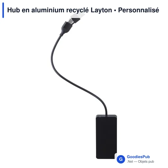 Hub en aluminium recyclé personnalisable avec logo - Layton - Image 3