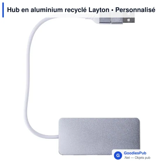 Hub en aluminium recyclé personnalisable avec logo - Layton - Image 7