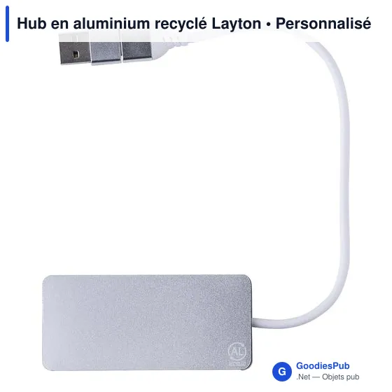 Hub en aluminium recyclé personnalisable avec logo - Layton - Image 9