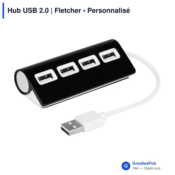 Hub USB 2.0 personnalisable avec logo - Fletcher - Image 1