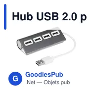 Hub USB 2.0 personnalisable avec logo - Fletcher - Miniature 11