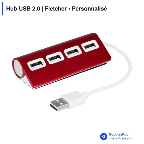 Hub USB 2.0 personnalisable avec logo - Fletcher - Image 7