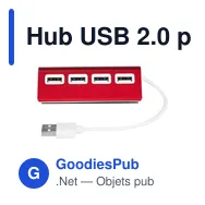 Hub USB 2.0 personnalisable avec logo - Fletcher - Miniature 9