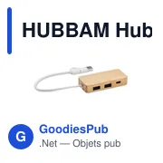 HUBBAM Hub USB 3 ports en bambou - Miniature 1