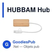 HUBBAM Hub USB 3 ports en bambou - Miniature 2