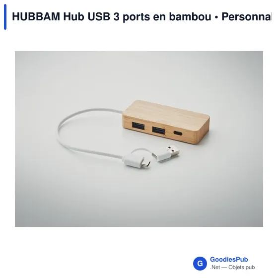 HUBBAM Hub USB 3 ports en bambou - Image 5