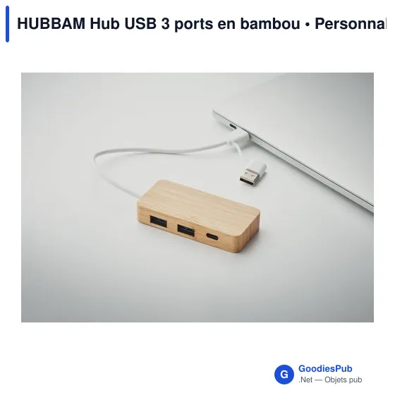 HUBBAM Hub USB 3 ports en bambou - Image 7