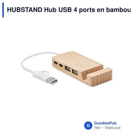HUBSTAND Hub USB 4 ports en bambou