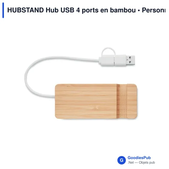 HUBSTAND Hub USB 4 ports en bambou - Image 2