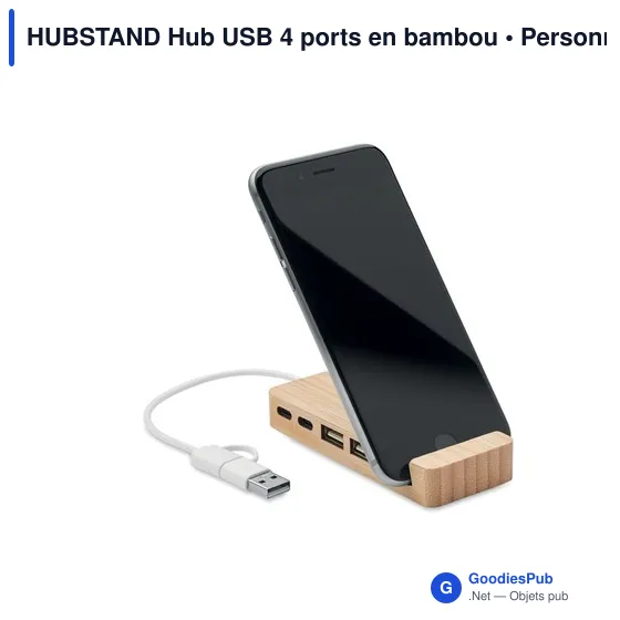 HUBSTAND Hub USB 4 ports en bambou - Image 3