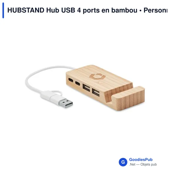 HUBSTAND Hub USB 4 ports en bambou - Image 4