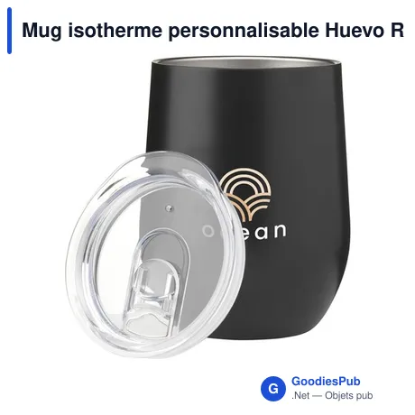 Mug isotherme personnalisable Huevo RCS en acier inoxydable recycléavec logo