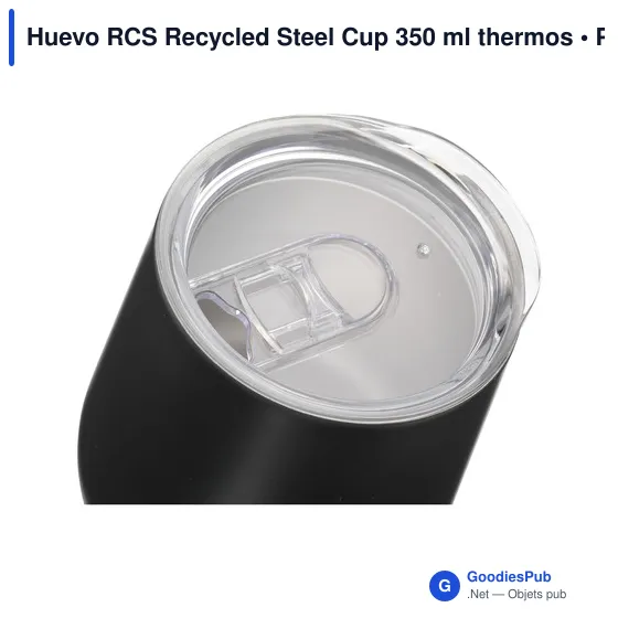 Mug isotherme personnalisable Huevo RCS en acier inoxydable recycléavec logo - Image 2