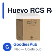 Mug isotherme personnalisable Huevo RCS en acier inoxydable recycléavec logo - Miniature 3
