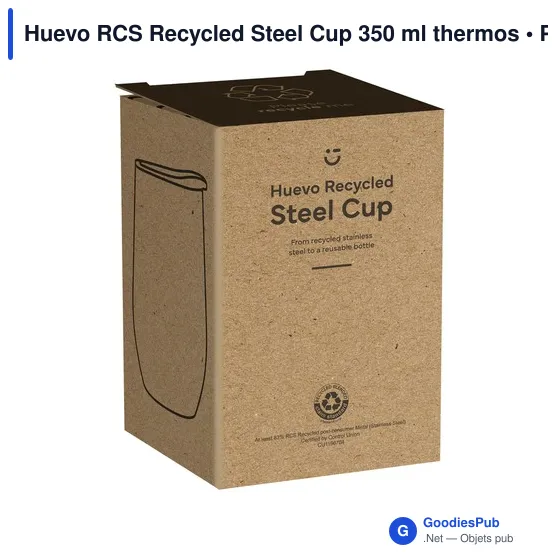 Mug isotherme personnalisable Huevo RCS en acier inoxydable recycléavec logo - Image 3