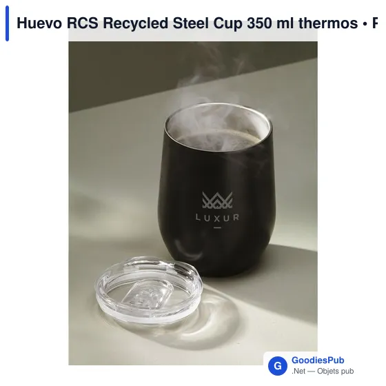 Mug isotherme personnalisable Huevo RCS en acier inoxydable recycléavec logo - Image 6