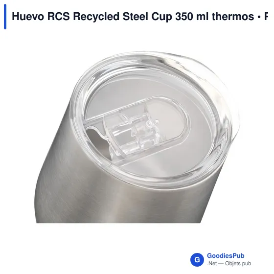 Mug isotherme personnalisable Huevo RCS en acier inoxydable recycléavec logo - Image 8