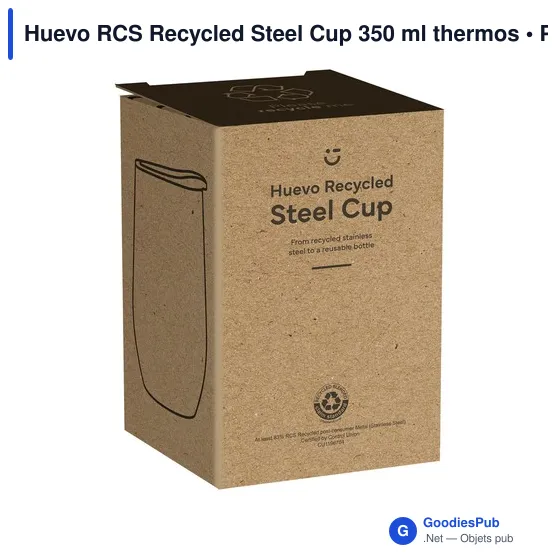 Mug isotherme personnalisable Huevo RCS en acier inoxydable recycléavec logo - Image 9