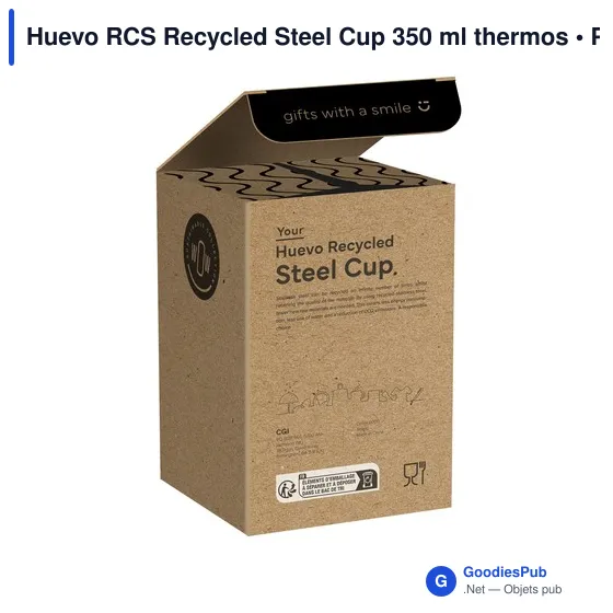 Mug isotherme personnalisable Huevo RCS en acier inoxydable recycléavec logo - Image 10