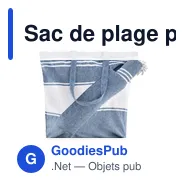 Sac de plage personnalisable avec serviette - HUMMUMavec logo - Miniature 1