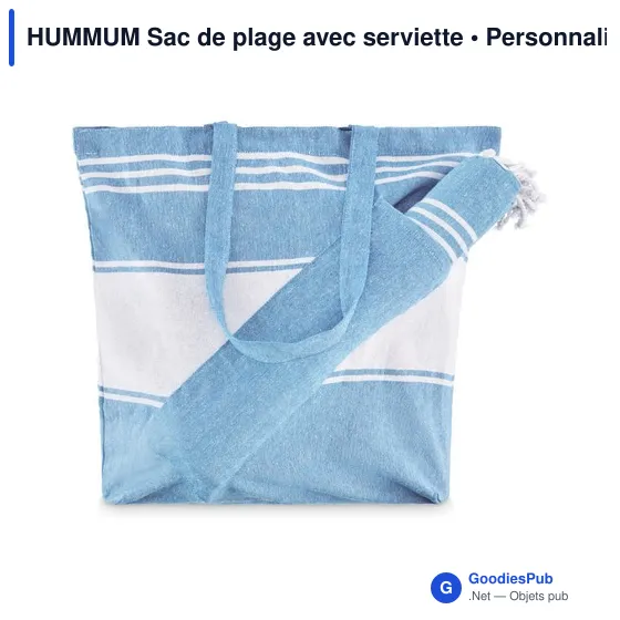 Sac de plage personnalisable avec serviette - HUMMUMavec logo - Image 12