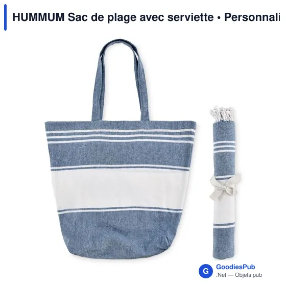 Sac de plage personnalisable avec serviette - HUMMUMavec logo - Image 3