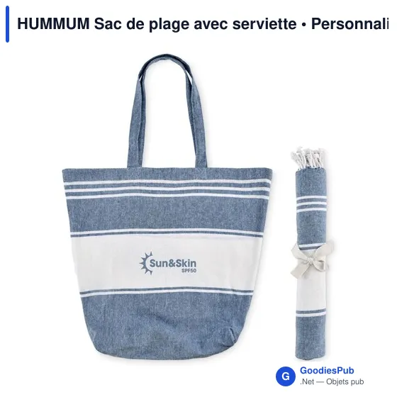 Sac de plage personnalisable avec serviette - HUMMUMavec logo - Image 5