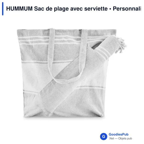 Sac de plage personnalisable avec serviette - HUMMUMavec logo - Image 7