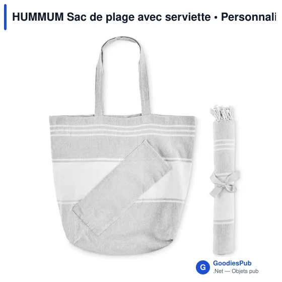 Sac de plage personnalisable avec serviette - HUMMUMavec logo - Image 8