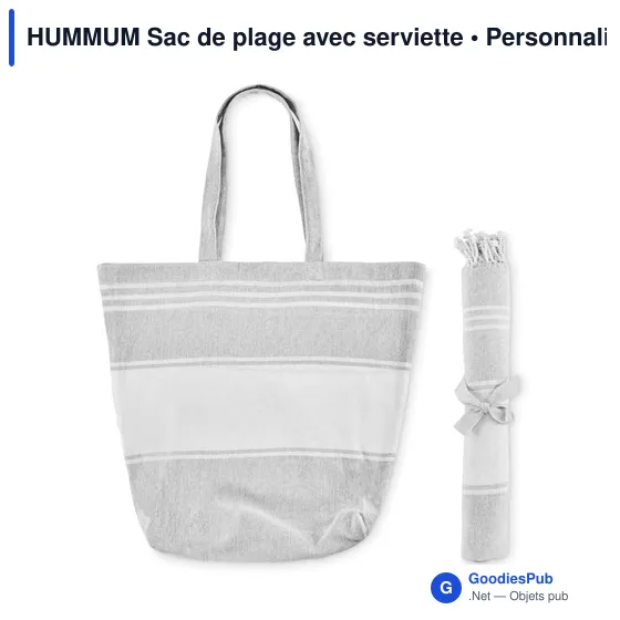 Sac de plage personnalisable avec serviette - HUMMUMavec logo - Image 9