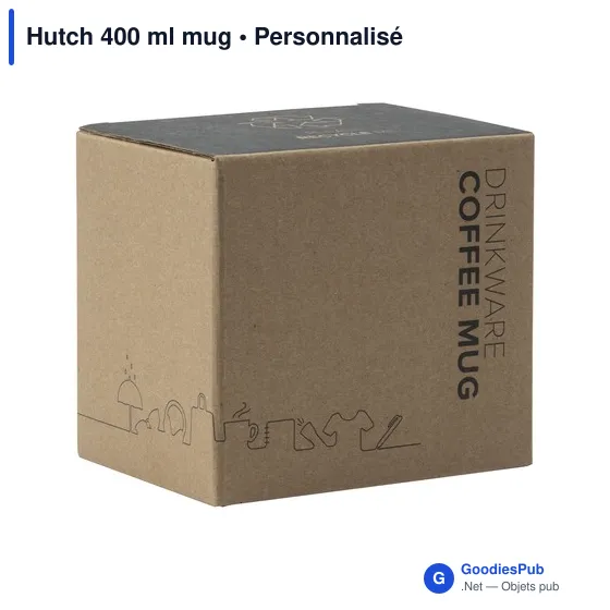 Mug réutilisable personnalisable en acier inoxydable - Hutch 400 mlavec logo - Image 2