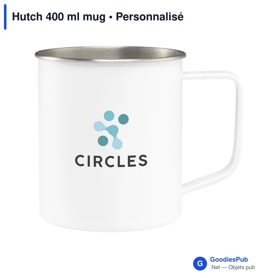 Mug réutilisable personnalisable en acier inoxydable - Hutch 400 mlavec logo - Image 3