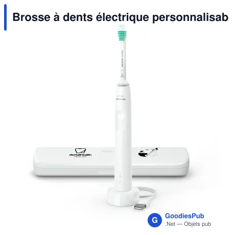 Brosse à dents électrique personnalisable Philips blanche avec logo - HX3673
