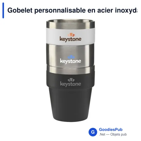 Gobelet personnalisable en acier inoxydable recyclé avec logo - Hyco RCS
