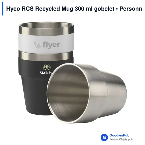 Gobelet personnalisable en acier inoxydable recyclé avec logo - Hyco RCS - Image 10