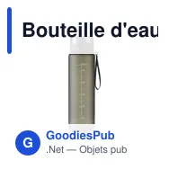 Bouteille d'eau personnalisable Hydrate Water Bottle 1 L avec logo - Miniature 1