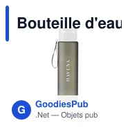 Bouteille d'eau personnalisable Hydrate Water Bottle 1 L avec logo - Miniature 2