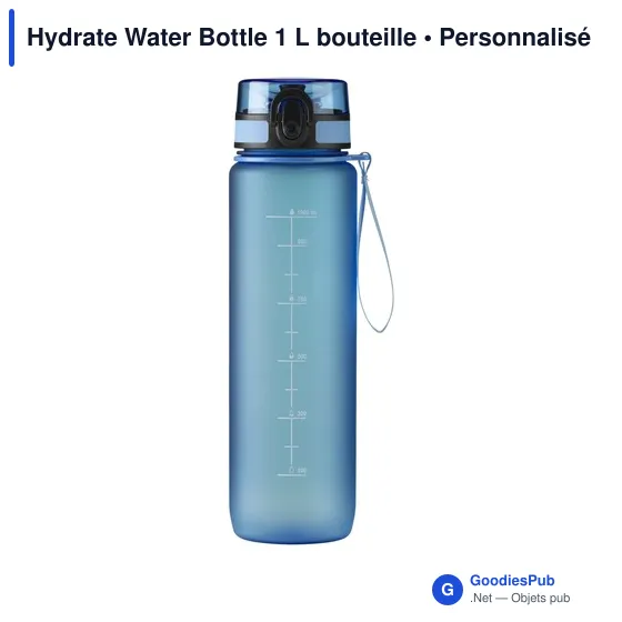 Bouteille d'eau personnalisable Hydrate Water Bottle 1 L avec logo - Image 11