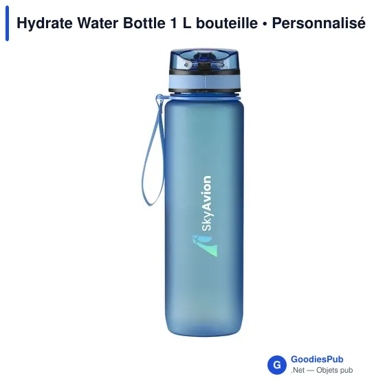 Bouteille d'eau personnalisable Hydrate Water Bottle 1 L avec logo - Image 12