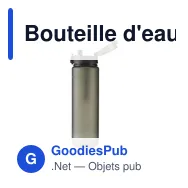 Bouteille d'eau personnalisable Hydrate Water Bottle 1 L avec logo - Miniature 3