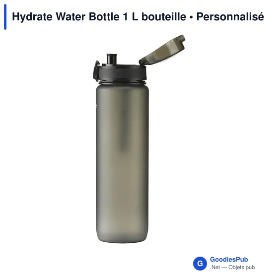 Bouteille d'eau personnalisable Hydrate Water Bottle 1 L avec logo - Image 3