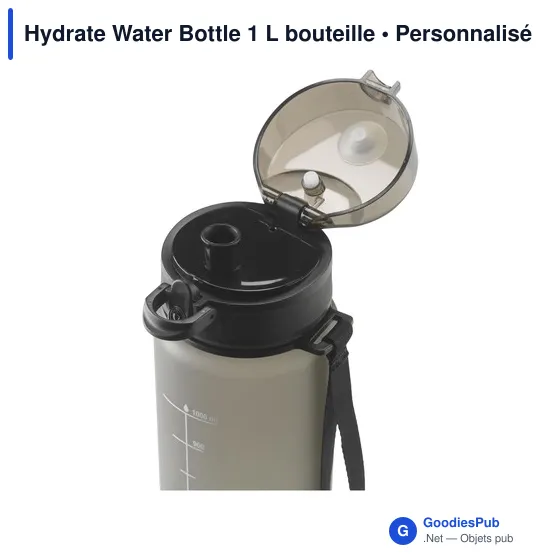 Bouteille d'eau personnalisable Hydrate Water Bottle 1 L avec logo - Image 4
