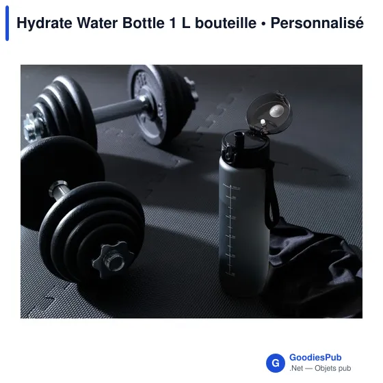 Bouteille d'eau personnalisable Hydrate Water Bottle 1 L avec logo - Image 5