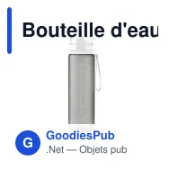 Bouteille d'eau personnalisable Hydrate Water Bottle 1 L avec logo - Miniature 6