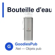 Bouteille d'eau personnalisable Hydrate Water Bottle 1 L avec logo - Miniature 7