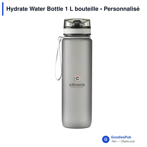 Bouteille d'eau personnalisable Hydrate Water Bottle 1 L avec logo - Image 7